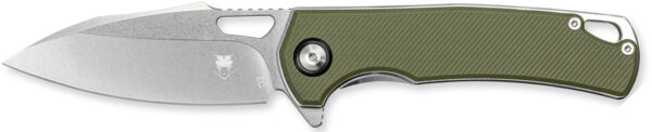 CobraTec Knives CTCLNHRBLK Wolverine  3.12″ OTF Drop Point Plain Satin TiCN D2 Steel Blade, 4.25″ Green Textured G10 Handle