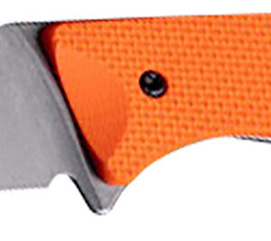 Hogue 35860 Extrak  3.30″ Fixed Clip Point Plain Stone Tumbled CPM M4 Tool Steel Blade, Blaze Orange Textured G10 Scales Handle