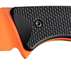 Hogue 35864 Extrak  3.30″ Fixed Clip Point Plain Blaze Orange Cerakote CPM M4 Tool Steel Blade, Black Textured G10 Scales Handle