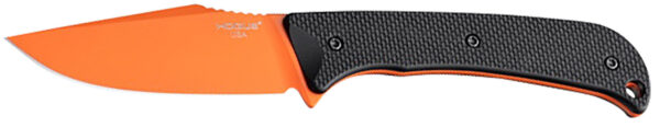 167669 Hogue 35864 Extrak 3.30″ Fixed Clip Point Plain Blaze Orange Cerakote CPM M4 Tool Steel Blade, Black Textured G10 Scales Handle