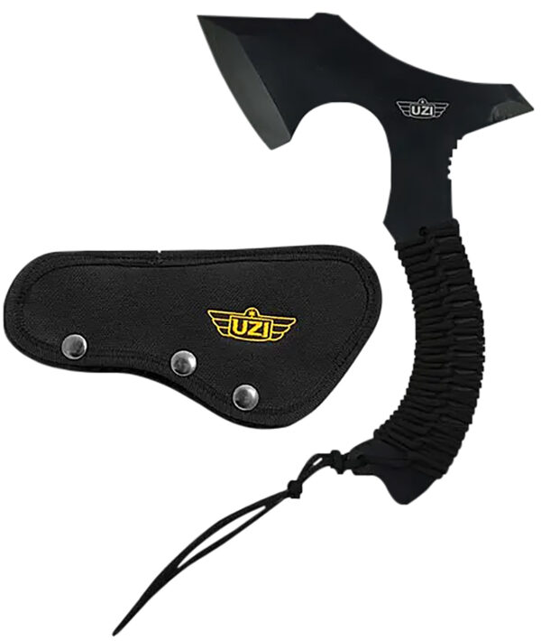 167701 Uzi Accessories UZKAXE5 Throwing Axe 7″ Plain Stainless Steel Blade, Black Paracord Wrapped Stainless Steel Handle 12.20″ OAL
