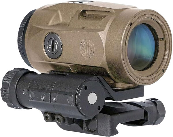 167907 Sig Sauer Electro-Optics SOJ3M011 Juliet3-Micro Magnifier Flat Dark Earth 3x 22 mm 90 Degree Push Button Flip-to-side Mount