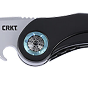 CRKT 5702 Nucleus  3.19″ Folding Plain Bead Blasted 12C27 Sandvik Blade, Black/Red G10/SS Handle