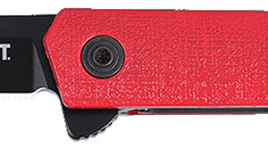 CRKT 7097RK CEO Flipper EDC 3.35″ Folding Plain Black EDP AUS-8A SS Blade, Red GRN Handle
