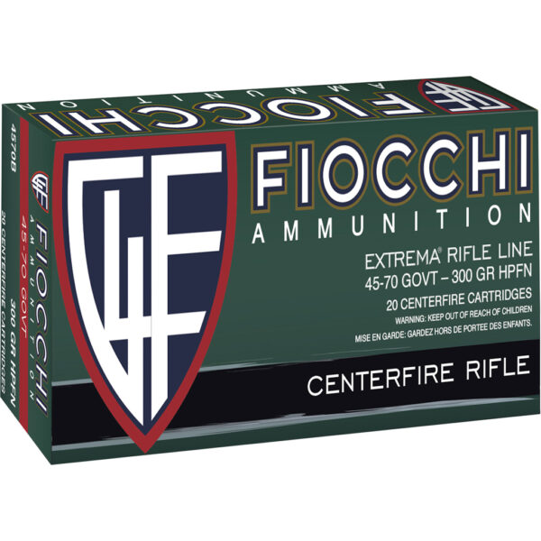 1702916_1 Fiocchi Field Dynamics Centerfire Rifle Ammo 45-70 Govt. 300 gr. HPFN 20 rd.