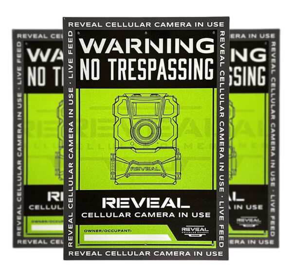 170336 Tactacam REVEAL No-Trespassing Sign 3-Pack