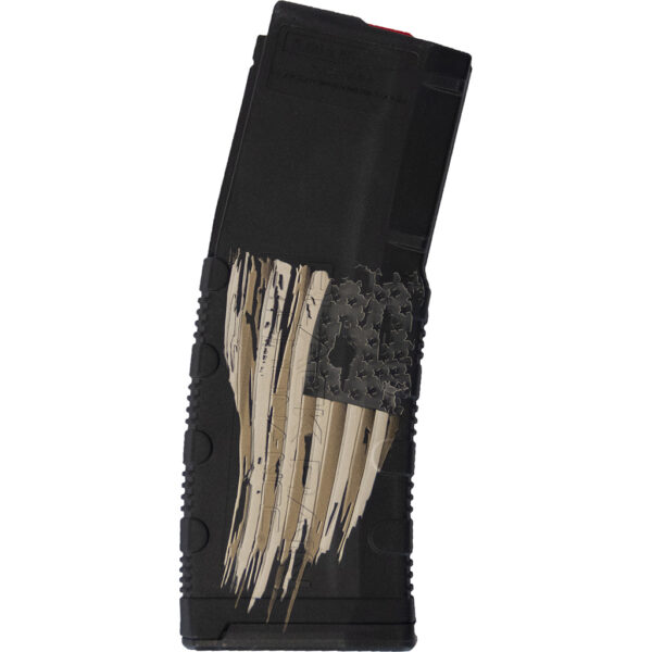1703428_1 Black Rain Ordnance Lasered AR15 Magazine Tattered Flag 30 rd.
