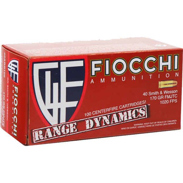 1704119_1 Fiocchi Range Dynamics Pistol Ammo 40 S&W 170 gr. FMJTC 100 rd.