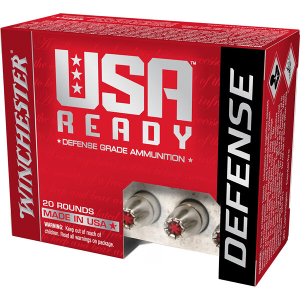 1704149_1 Winchester USA Ready Defense Pistol Ammo 9mm 124 gr. Hex-Vent HP 20 rd.