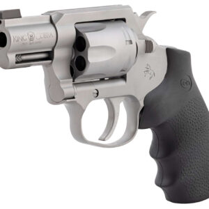 Colt Mfg KCOBRASM2BBS King Cobra  Small 357 Mag 6 Shot 2″ Matte Stainless Steel Barrel, Cylinder Frame, Black Hogue Overmolded Grips, Exposed Hammer
