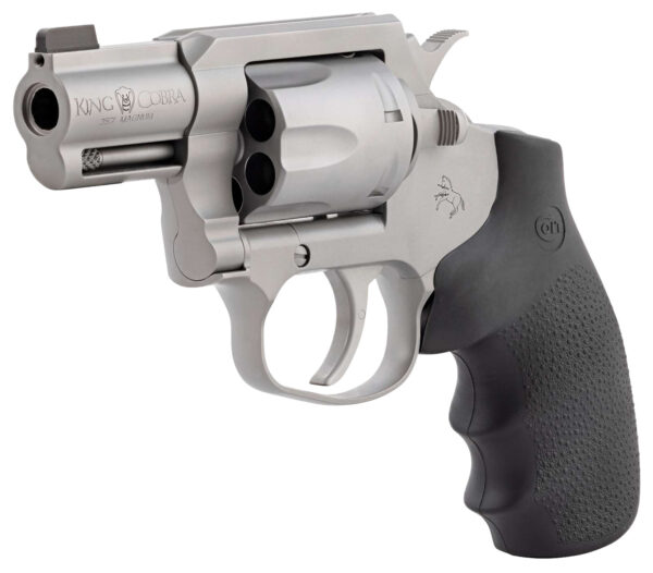 170428 Colt Mfg KCOBRASM2BBS King Cobra Small 357 Mag 6 Shot 2″ Matte Stainless Steel Barrel, Cylinder Frame, Black Hogue Overmolded Grips, Exposed Hammer