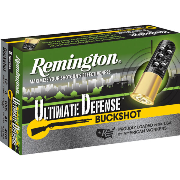 1704512_1 Remington Ultimate Defense Buckshot Loads 12 ga. 3 in. 41 Pellet 4 Buck 5 rd.