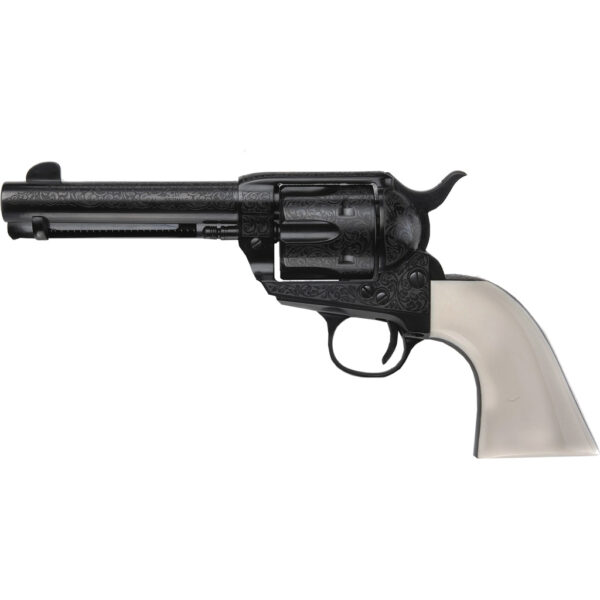 1705539_1 Pietta 1873 GWII The Shootist Revolver 357 Mag. 4.75 in. Laser Engraved Blue Ultra Ivory