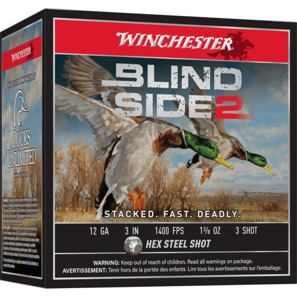 1707184_1 Winchester Blind Side 2 Shotgun Ammo 12 ga. 3 in. 1 3/8 oz. 3 Shot 25 rd.