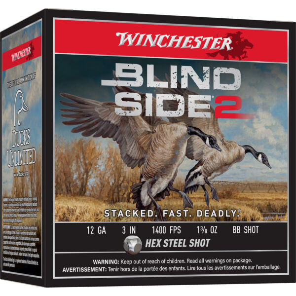 1707185_1 Winchester Blind Side 2 Shotgun Ammo 12 ga. 3 in. 1 3/8 oz. BB Shot 25 rd.