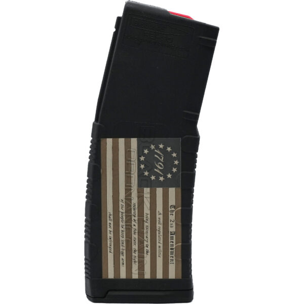 1707632_1 Black Rain Ordnance Lasered AR15 Magazine 1791 American Flag 30 rd.