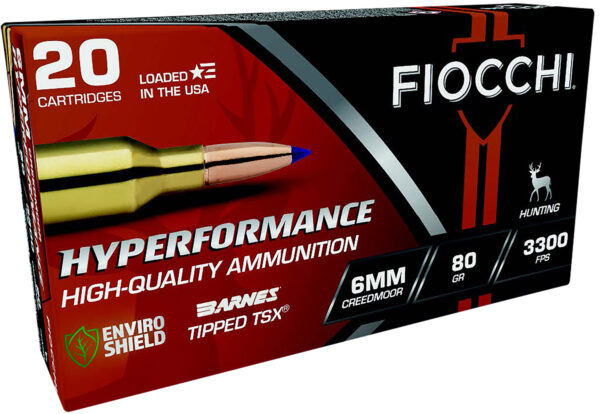 Fiocchi Hyperformance 6mm Creedmoor 80gr Barnes TSX – 20rd Box