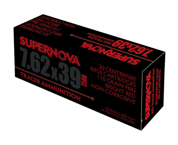 172502 Supernova PMSN762R Red Tracer 7.62mm 110 gr Full Metal Jacket 20 Per Box/ 50 Cs