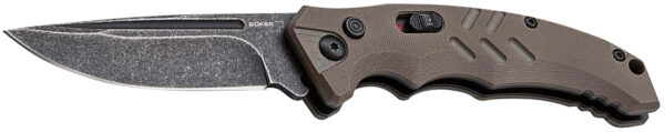 172509 Boker 01BO483 Intention II Folding Drop Point Plain D2 Steel Blade Brown G10 Handle