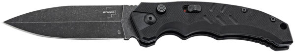 Boker 01BO796 Intention II  3.35″ Folding Dagger Plain D2 Steel Blade Black G10 Handle