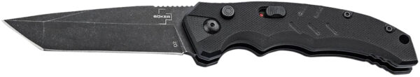 Boker 01BO797 Intention II  3.07″ Folding Tanto Plain D2 Steel Blade Black G10 Handle