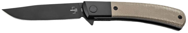 172517 Boker 01BO931 Modern Gentleman 2.95″ Plain Black Nitro-V Blade Green Micarta Handle