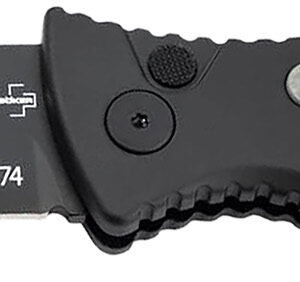 Boker 01KALS136  Kalashnikov 3.35″ Clip Point Plain Black D2 Steel Blade Black/Gray Aluminum Handle
