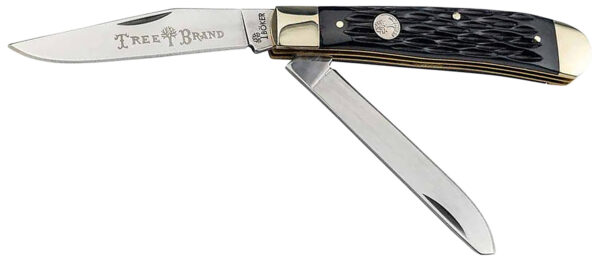 172536 Boker 110824 Trapper 2.0 Clip Point/Spey Plain D2 Steel Blade Black Jigged Bone Handle