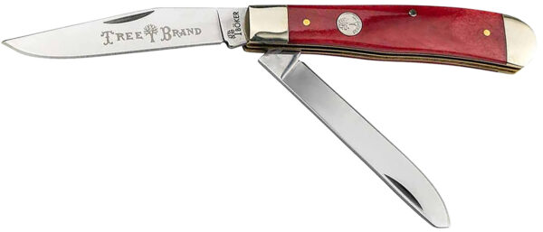 172540 Boker 110830 Trapper Plain D2 Steel Blade Smooth Red Bone Bone Handle