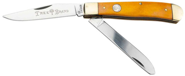 172543 Boker 110835 Trapper Traditional Clip Point/Spey Plain D2 Steel Blade Smooth Yellow Bone Handle