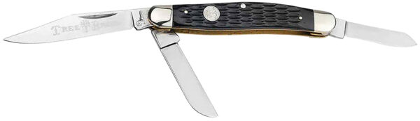 172548 Boker 110856 Stockman Traditional Large Clip Point/Sheepsfoot/Spey Plain D2 Steel Blade Black Jigged Bone Handle