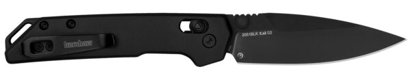 172601 Kershaw 2051BLK Mini Iridium 3″ Folding/Spear Point Plain Stonewashed D2 Steel Blade/Ice Blue Anodized 6061-T6 Aluminum Handle