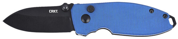 172856 CRKT 2474BD SQUID EDC 2.27″ Folding Plain Stonewashed D2 Steel Blade, Blue Micarta Handle