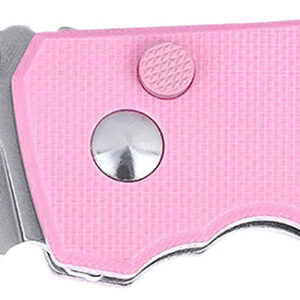 CRKT 2474P SQUID  EDC 2.27″ Folding Plain Stonewashed D2 Steel Blade, Pink G10 Handle