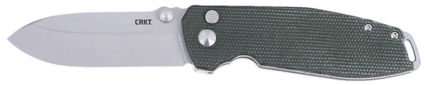 172859 CRKT 2495GR SQUID XM 2.95″ Folding Plain Stonewashed D2 Steel Blade, Green Micarta Handle