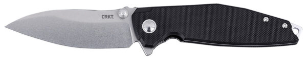 172862 CRKT 2540 IBISD EDC 3.09″ Folding Plain Stonewashed D2 Steel Blade, Black G10 Handle