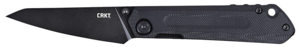 172863 CRKT 2670 Straight EDC Compact 2.60″ Folding Wharncliffe Plain Black Oxide D2 Steel Blade, Black G10 Handle