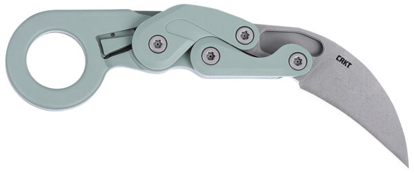 172867 CRKT 4041GR Provoke 2.41″ Folding Karambit Plain Satin D2 Steel Blade, Gray Cerakote Aluminum Handle