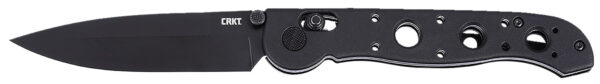 CRKT M16-03XK M16 03XK EDC 3.57″ Folding Spear Point Plain Black EDP D2 Steel Blade, Black Grivory Handle