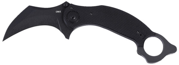 172886 CRKT 2635 DU Hoc Deadbolt 3.62″ Fixed Karambit Plain Black Powder Coated D2 Steel Blade, Black G10 Handle