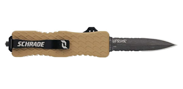 Schrade Uproar Tactical OTF Knife 3″ Dagger FDE