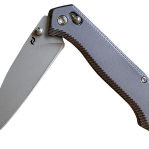 Schrade 1215384   3.40″ Folding Drop Point Plain Stainless Steel Blade, Black Aluminum Handle