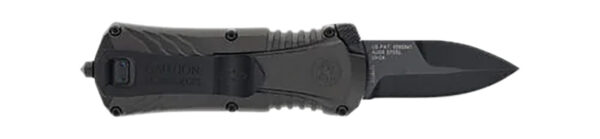 M&P Accessories 1219171 M&P  Compact 1.90″ OTF Plain Black Oxide Stainless Steel Blade, Gray/Black Aluminum Handle