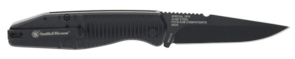 Smith & Wesson Knives 1215357 Special Ops  Full Size 3.40″ Folding Drop Point Plain AUS-8A SS Blade Aluminum Handle