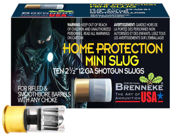 173848 Brenneke SL122MS Home Protection Mini Slug 12Gauge Slug Shot 10 Per Box/25 Case