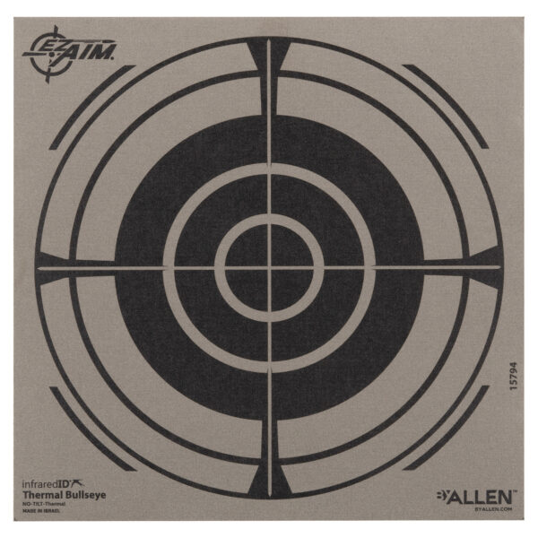 174233 Allen 15794 Thermal Target Bullseye Hanging Paper 8″ x 8″ Black/Gray