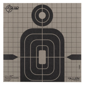 Allen 15802 Thermal Target  Silhouette Hanging Paper 8″ x 8″ Black/Gray