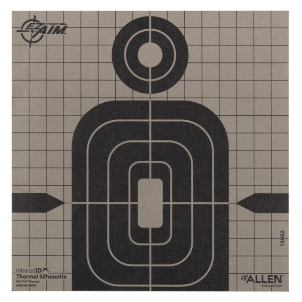 174234 Allen 15802 Thermal Target Silhouette Hanging Paper 8″ x 8″ Black/Gray