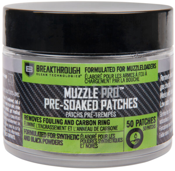 174257 Breakthrough Clean BTMZSCP Muzzle Pro Pre-Soaked Patches 50