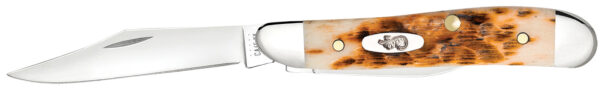 Case Peanut 2.10/1.53 2-Blade Clip/Pen Amber Bone